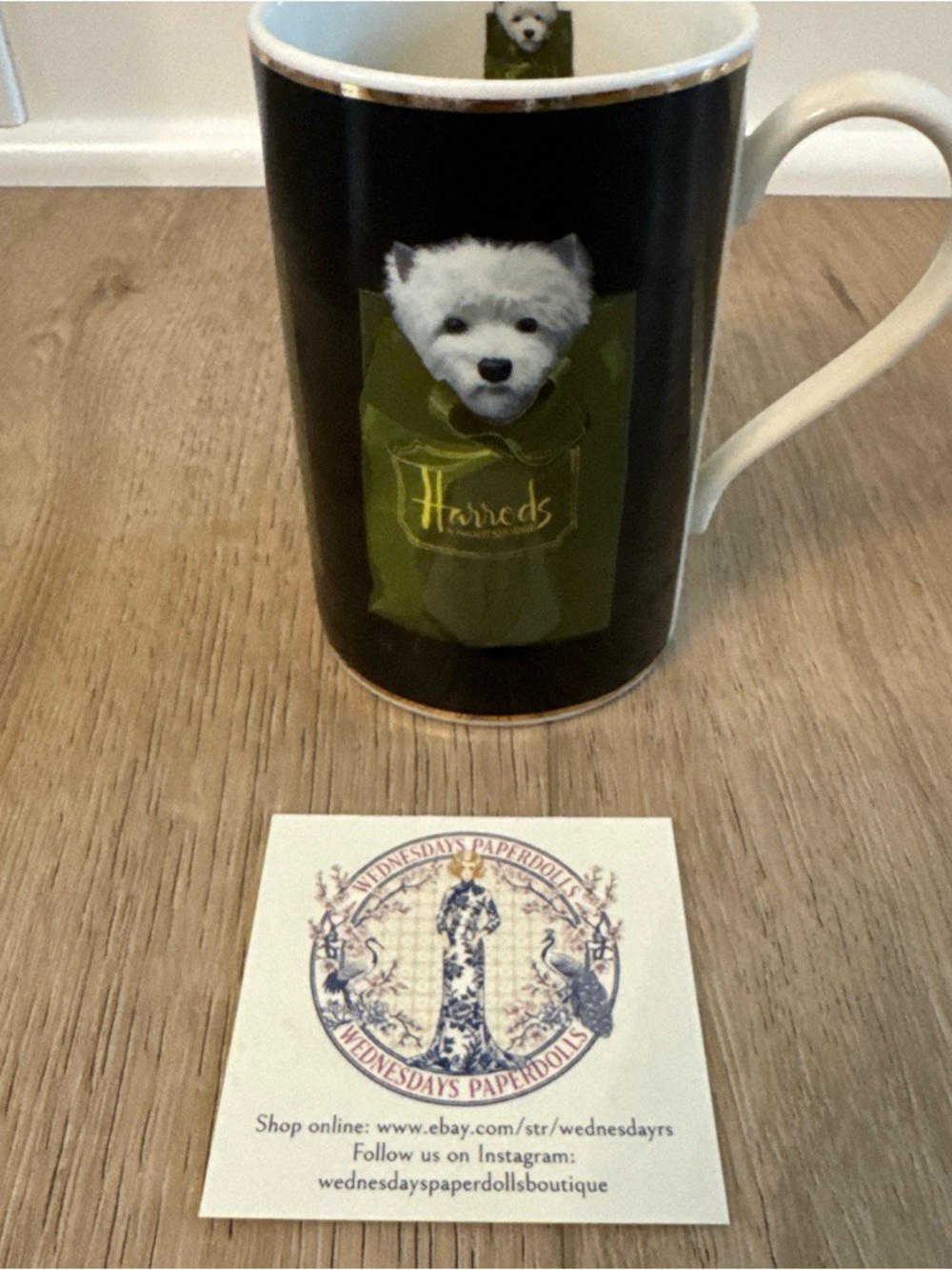 Harrods Knightsbridge Westie Dog Mug - Fine Stoneware - Made in Scotland